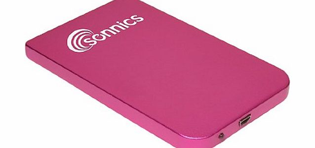Sonnics 120GB USB 2.0 NTFS Portable External Hard Drive Storage - Pink