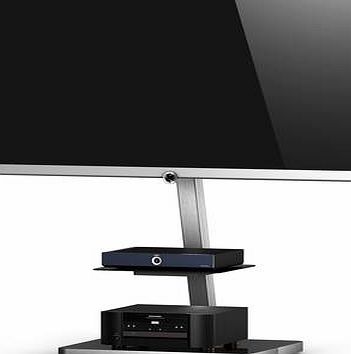 Sonorous Black and Silver LED TV Stand with Shelf