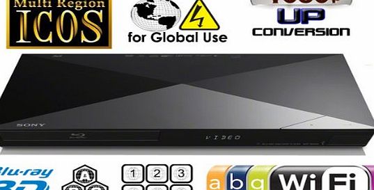 2014 Blu Ray Lecteur SONY BDP-S5200 2D/3D Wi-Fi Multi Region Zone Free Blu Ray DVD Player - PAL/NTSC - Worldwide Voltage 100~240V - 1 USB, 1 HDMI, 1 COAX, 1 ETHERNET Connections + 6 Feet HDMI Cable In