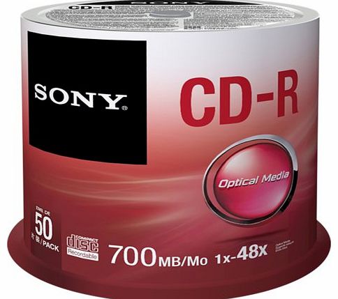 50CDQ80SP 700MB 48x Spindle CD-R Discs (Pack of 50)
