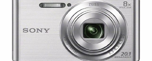 Sony DSCW830 Digital Compact Camera - Silver (20.1MP, 8x Optical Zoom) 2.7 inch LCD