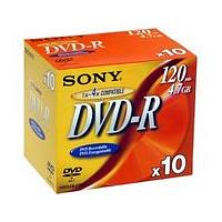 Sony DVD-R 4.7GB 120min 16x Media Jewel Case 10