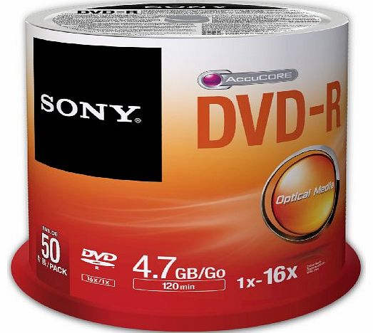 Sony DVD-R 4.7Gb Spindle Pack of 50 50DMR47SP