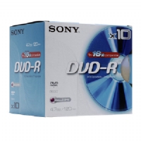 SONY DVD-R 4.7GB X16 10PK JEWEL CASE
