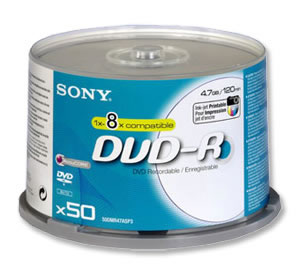 DVD-R Recordable Disk Inkjet Printable on