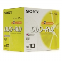SONY DVD-RW 4.7GB 2X 10 PACK JEWEL CASE