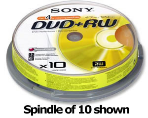 DVD RW Rewritable Disk on Spindle 120min