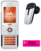 W580i Walkman + Free Bluetooth Headset T-Mobile Pay as you Go Talk and Text