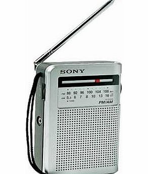 Sony ICFS22 FM/AM Pocket Radio - Silver