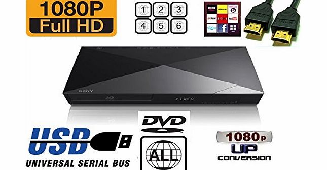 Sony MULTIREGION SONY BDPS1200 Smart Blu-ray Disc Player with (Multiregion DVD playback only) includes high quality HDMI lead