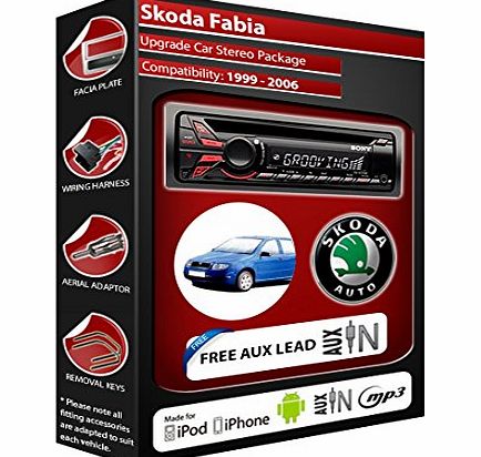 Sony Skoda Fabia car stereo Sony CD player with AUX in plays iPod iPhone Android