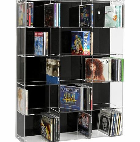 SORA Acrylic CD Rack with black back-panel