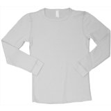 American Apparel - Youth Boys Baby Thermal Long Sleeve T, White, 10