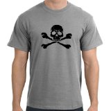 Evil Skull (Black) T-Shirt, Heather Grey, L
