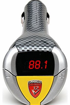 V12 Ferrari Car Gadget FM Transmitter with real Ferrari 512 Engine Sounds