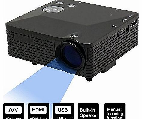 Sourcingbay Portable Mini Hd LED Projector Cinema Theater For Iphone/Ipad Support AV/VGA/USB/SD/HDMI Input Black