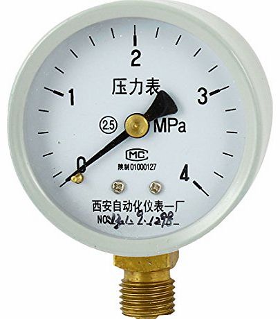 1/4PT Thread 0-4Mpa Pneumatic Air Pressure Measuring Gauge Light Gray