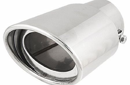 Sourcingmap 14.5cm Long Silver Tone Oval Angle Cut Exhaust Muffler Tip for Car