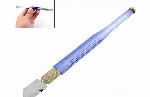 Sourcingmap a10090400ux0034 Silver Tone Tip Glass Cutting Cutter Blue Handle Tool