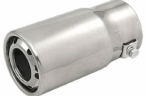 Sourcingmap Car Silver Tone Stainless Steel Tail Exhaust Pipe Muffler