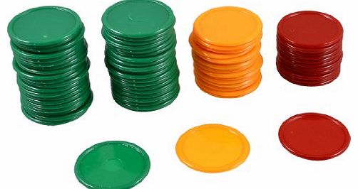 Sourcingmap Red Orange Green Round Shaped Mini Poker Chips Lucky Game Props 69 Pcs