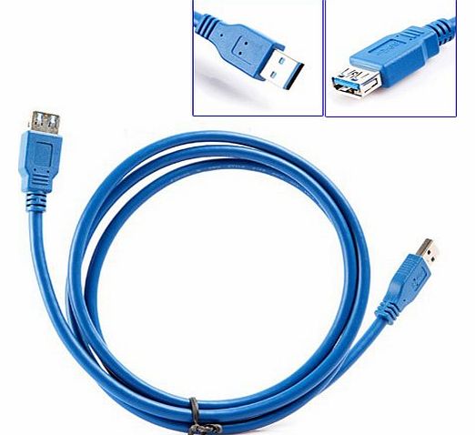 Sourcingmap USB 3.0 Type A Female to Male Plug Connector Extension Cable 1.5M Blue