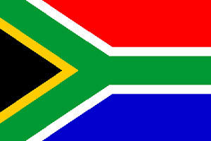 South Africa paper table flag, 6`` x 4``