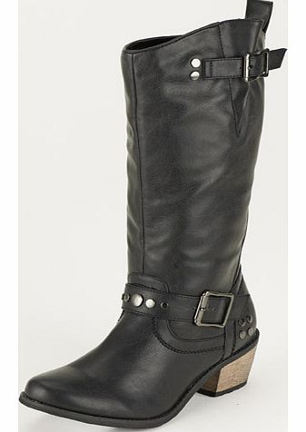 South Meyer Western Stud Detail Calf Boots