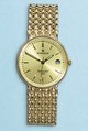 gents 9ct gold champagne dial bracelet watch