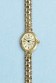 ladies 9ct champagne dial diamond-cut bracelet watch