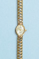 ladies 9ct diamond set 3-colour gold bracelet watch