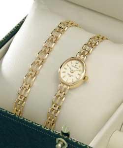 Ladies 9ct Gold Hallmarked Watch Set
