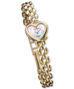 Ladies 9ct Gold Heart Bracelet Watch