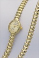 ladies gold watch and bracelet set
