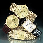 Mens 9ct. Champagne Rectangle Dial Bracelet Watch