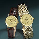 Womens 9ct. Round Champagne Dial Bracelet Watch