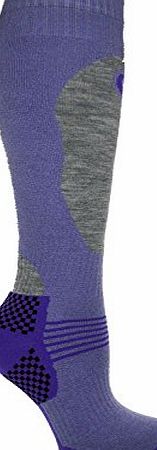 Soxwich 1 Pair - HIGH PERFORMANCE ladies ski socks - long hose thermal socks - Size UK 4-7 (EUR 35-41) (UK 4-7 (EUR 35-41), Lilac)