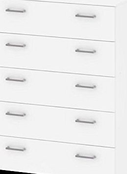 Space Chest of Drawers White 5 Drawer Chest Space Bedroom Furniture Tallboy