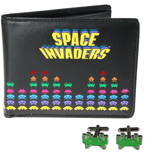 Space Invaders Wallet And Cufflinks Gift Set