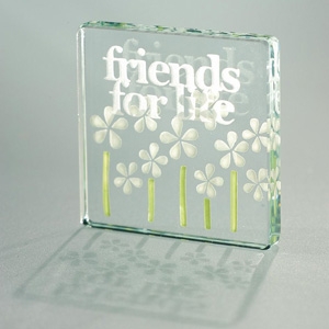 Friends for Life Glass Paperweight