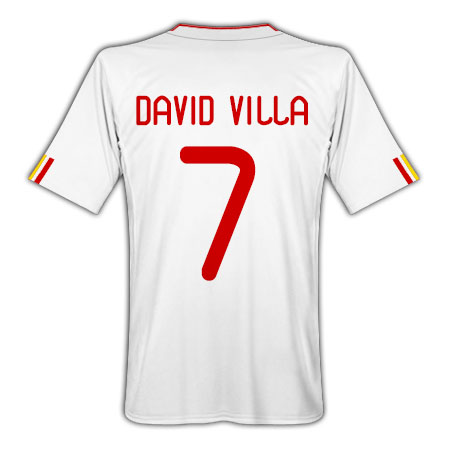 Spain Adidas 2011-12 Spain Away Football Shirt (David Villa 7)