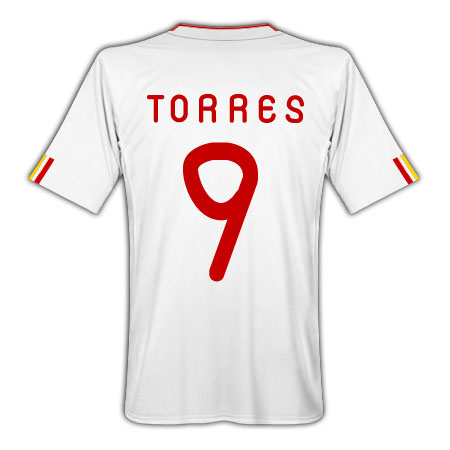 Spain Adidas 2011-12 Spain Away Football Shirt (Torres 9)