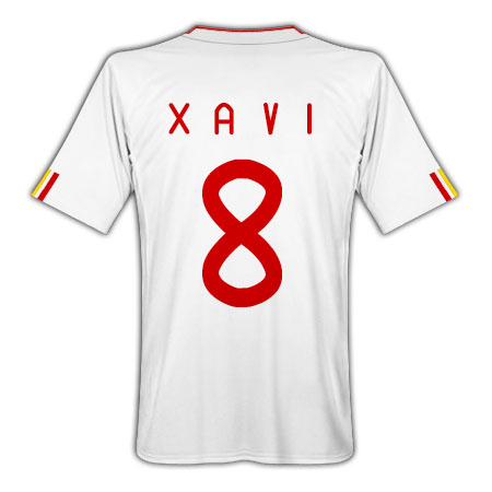 Spain Adidas 2011-12 Spain Away Football Shirt (Xavi 8)