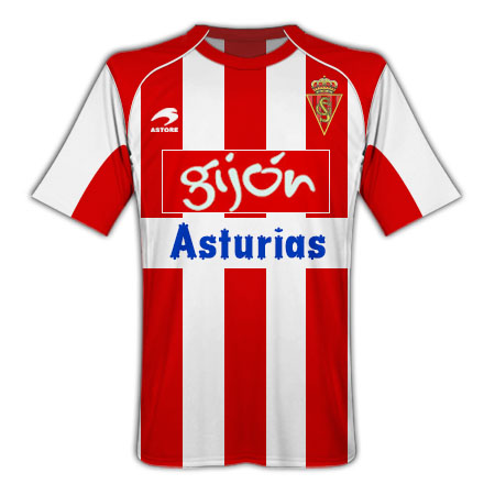 Spanish teams Astore 2010-11 Sporting Gijon Astore Home Football Shirt