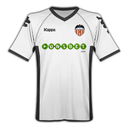 Spanish teams Kappa 2010-11 Valencia Kappa Home Football Shirt