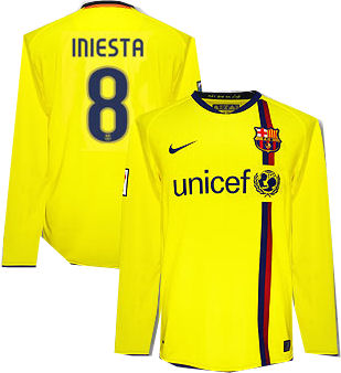 Nike 08-09 Barcelona L/S away (Iniesta 8)