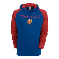 Nike 09-10 Barcelona Cover Up Hooded Top (Blue)
