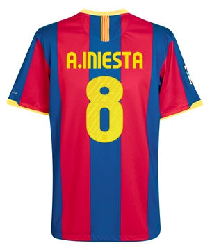 Nike 2010-11 Barcelona Nike Home Shirt (A.Iniesta 8)
