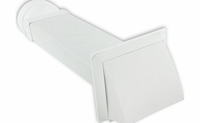 External Wall Vent Cowl Kit for Beko Vented Tumble Dryers (White)