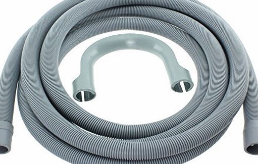 Spares2go Extra Long Water Pipe Outlet Hose for Samsung Washing Machine (4m 19mm amp; 22mm Connection)
